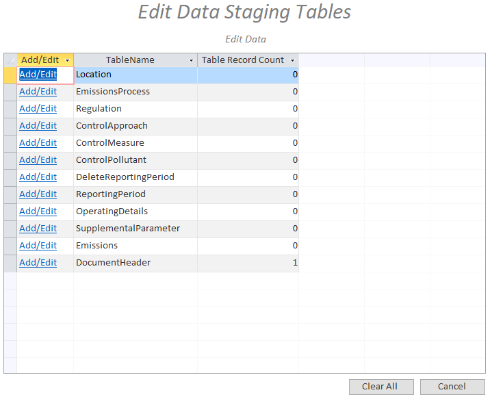 Edit Data Staging Tables